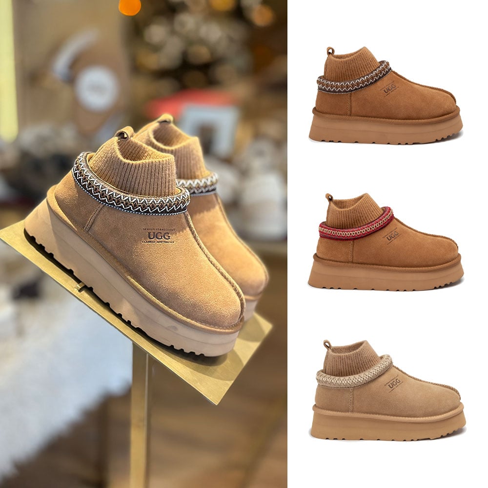 [무료배송] 호주정품 오즈웨어 시드니 니트 플랫폼 슬리퍼 (굽5cm) OZWEAR UGG OB780PKN