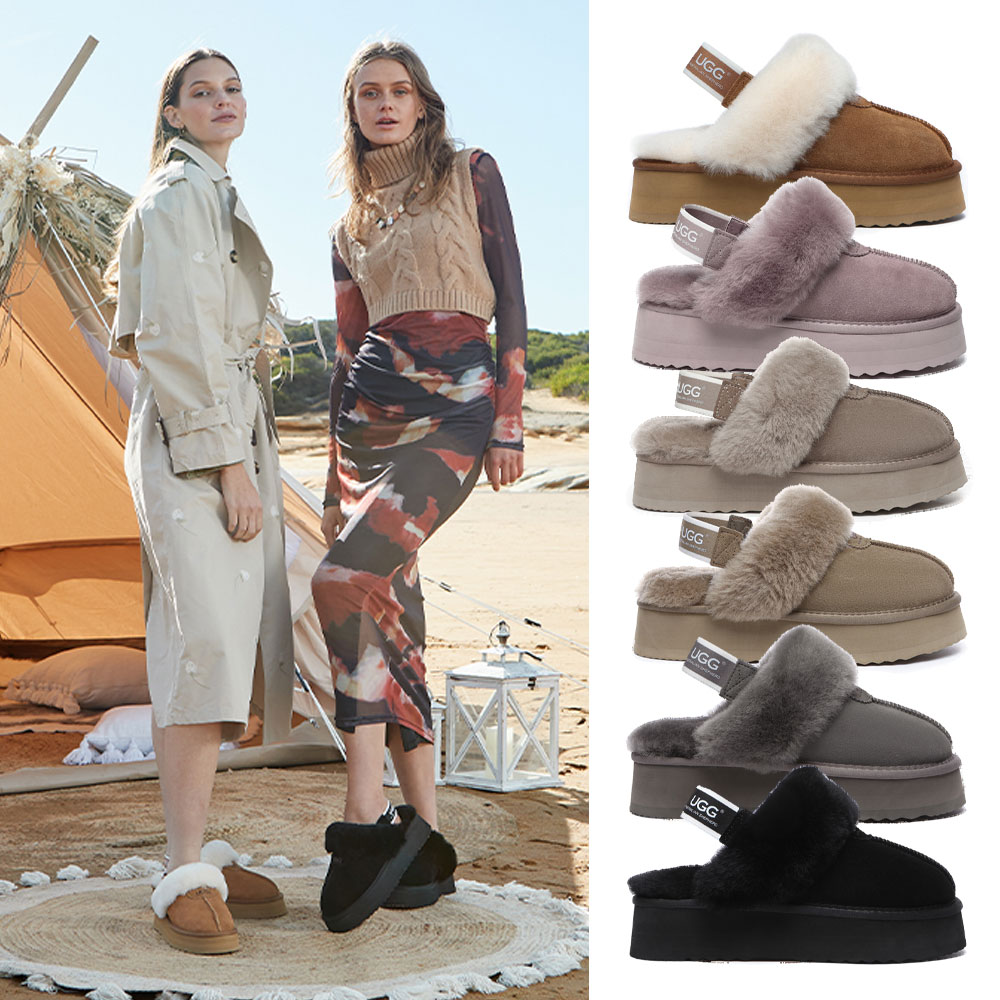 [무료배송] 호주정품 에버어그 와플 밴드 탈부착 플랫폼 슬리퍼 UGG AS2048