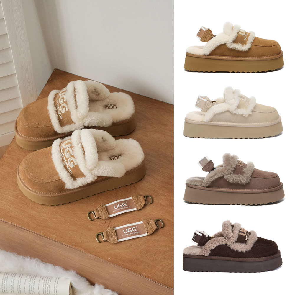 [무료배송] 호주정품 에버어그 리리 플랫폼 탈부착 밴딩 슬리퍼 (굽3.6cm) AS UGG AS2090