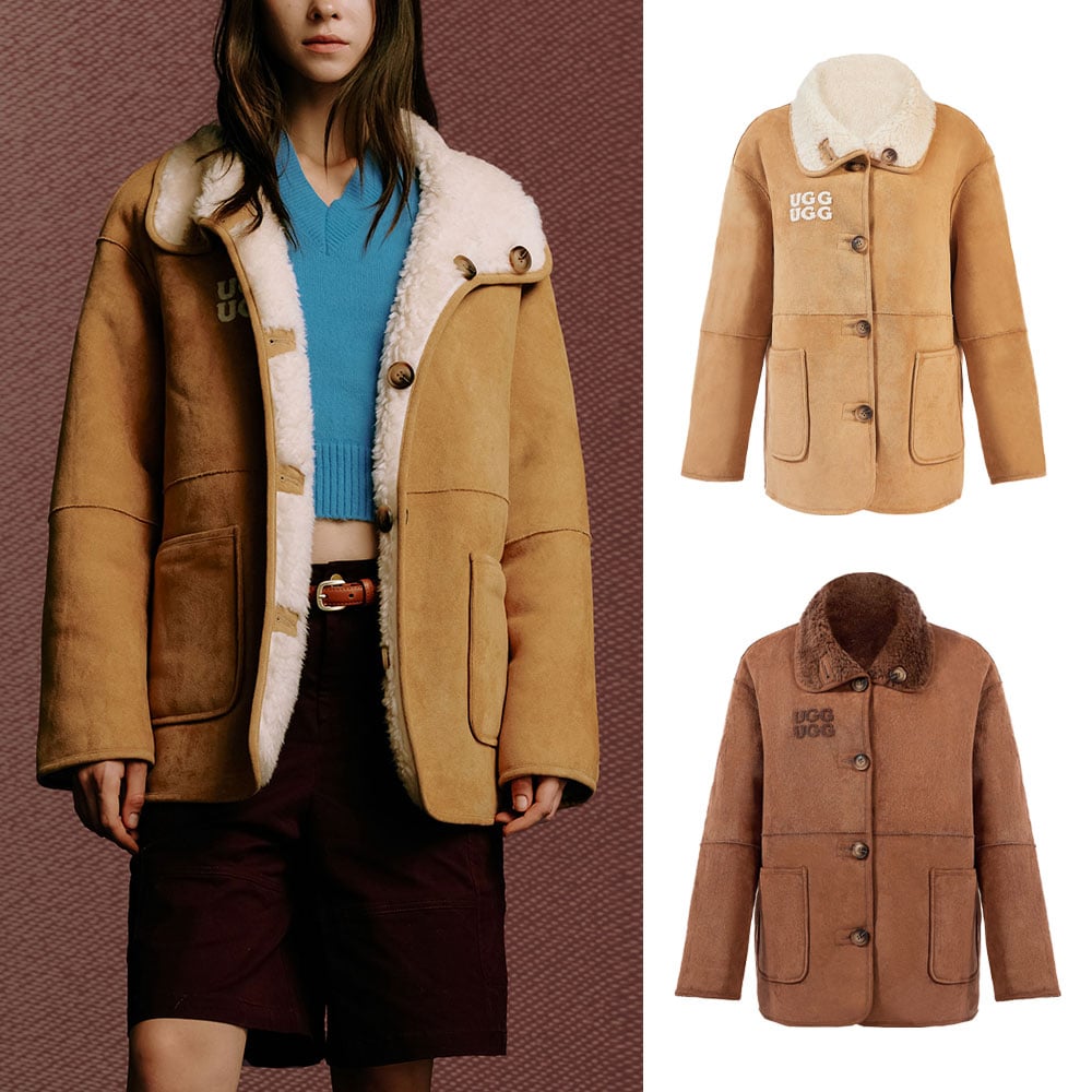 [무료배송] 호주정품 오즈라나 더블 로고 리버서블 시어링 코트 OZLANA UGG OZ8003